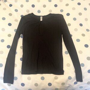 American Apparel Ribbed Cotton Long Sleeved Shirt